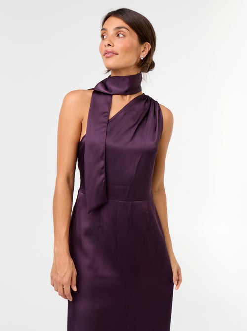Vestido comprido com corte assimétrico - Kiabi