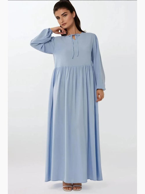 Vestido comprido com corte em a e gola redonda hiccup - Kiabi