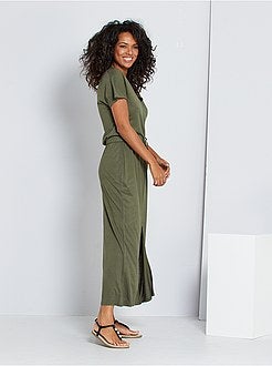 Vestido comprido com cós deslizante - Kiabi