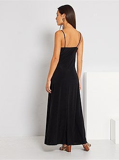 Vestido comprido com decote em V - Kiabi