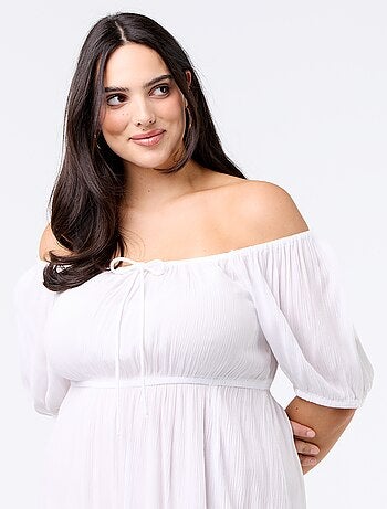 Vestido comprido com decote redondo