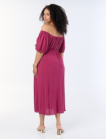 Vestido comprido com decote redondo