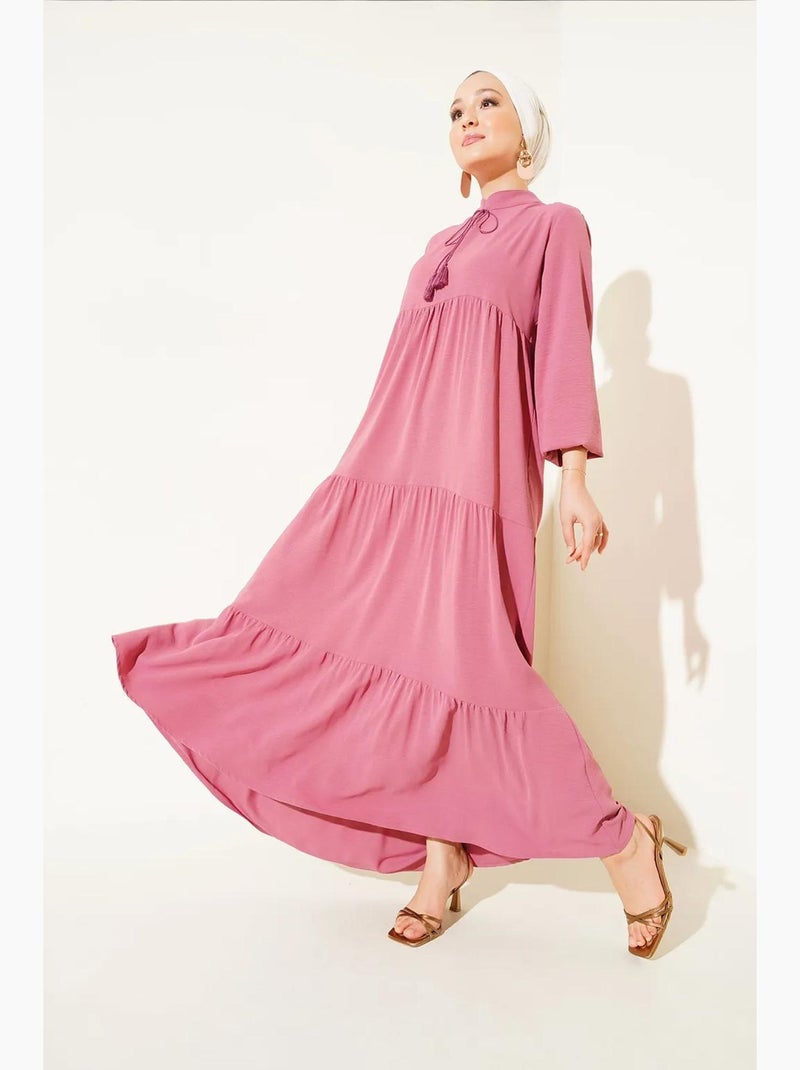 Vestido comprido com detalhe de laço bdart Rosa doce - Kiabi
