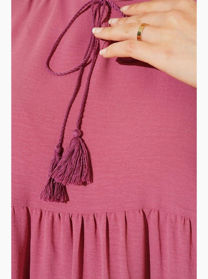 Vestido comprido com detalhe de laço bdart Rosa doce - Kiabi