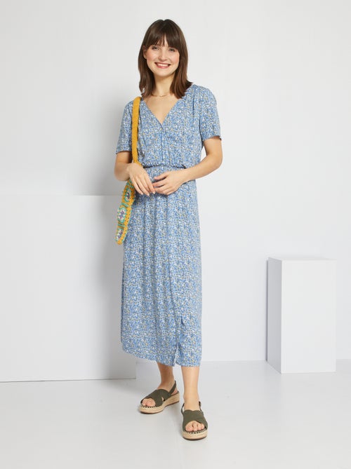 Vestido comprido com estampado de fantasia - Kiabi