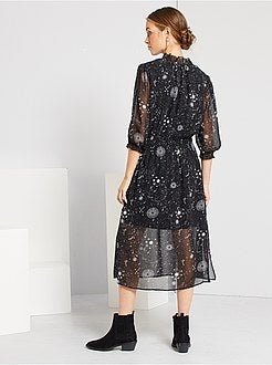 Vestido comprido com estampado 'estrelas' - Kiabi