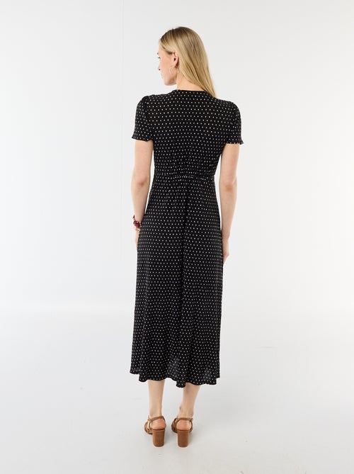 Vestido comprido com estampado integral fino - Kiabi