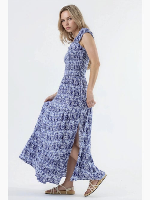 Vestido comprido com estampado paisley e gola quadrada busem - Kiabi Vestido comprido com estampado paisley e gola quadrada busem - Kiabi