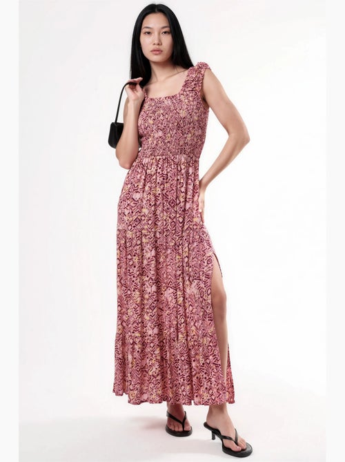 Vestido comprido com estampado paisley e gola quadrada busem - Kiabi Vestido comprido com estampado paisley e gola quadrada busem - Kiabi