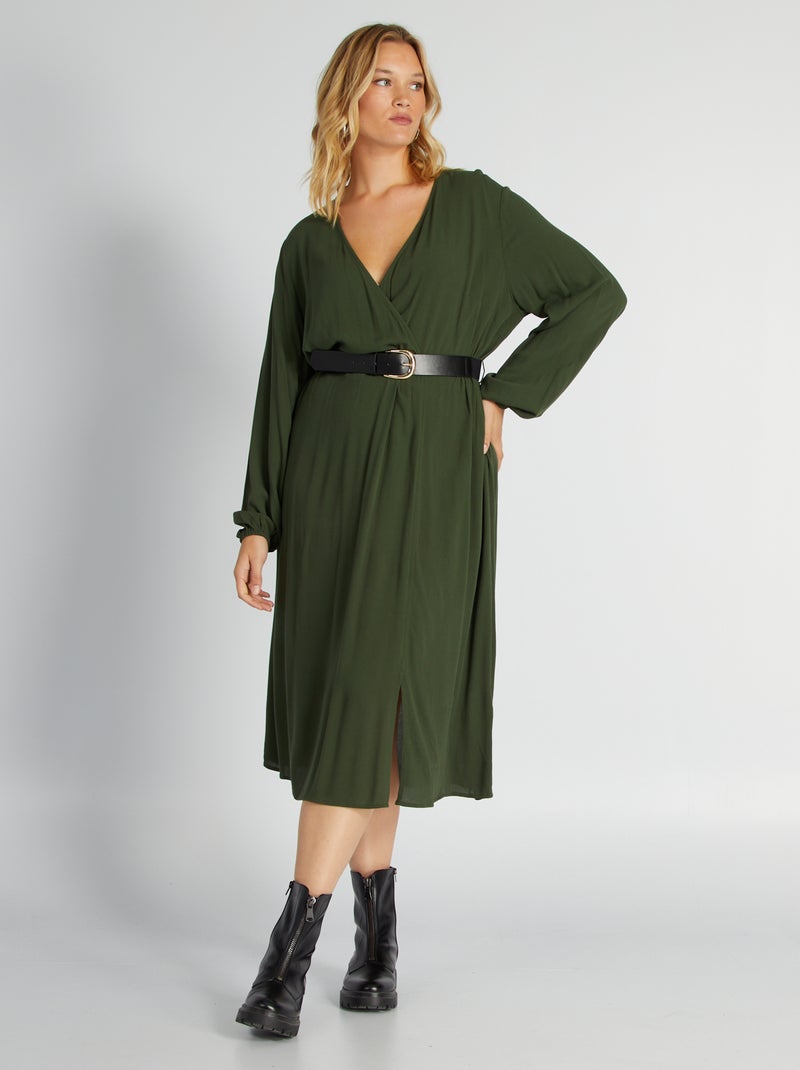 Vestido comprido com estampado VERDE - Kiabi