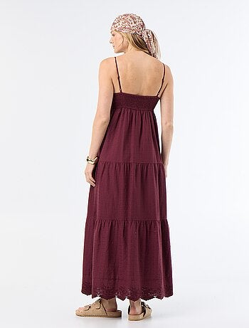 Vestido comprido com folhos