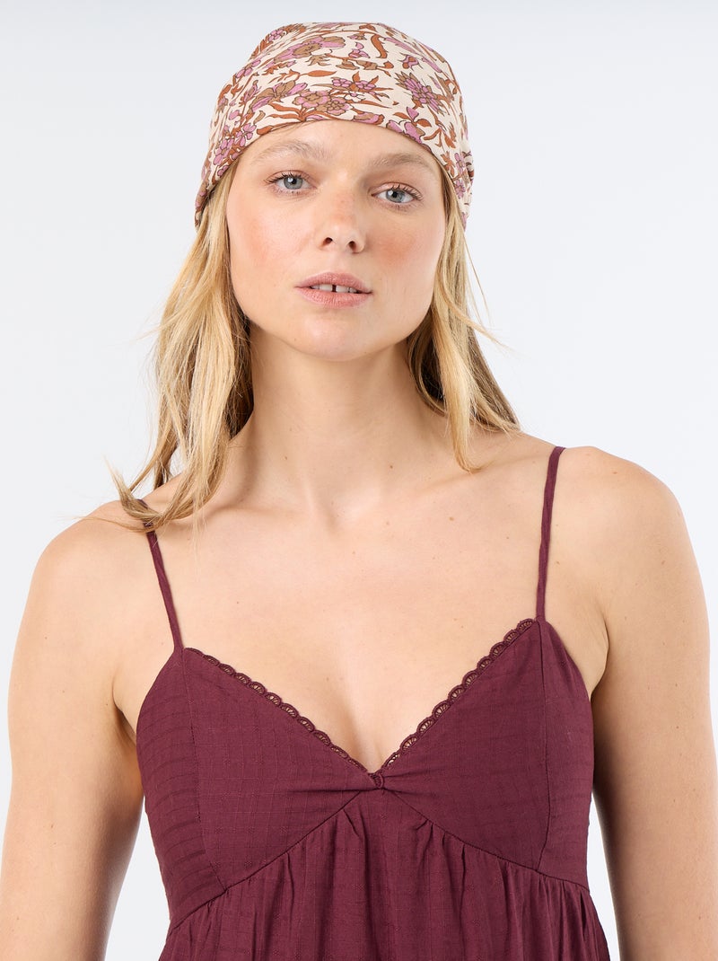 Vestido comprido com folhos Vermelho - Kiabi