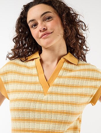 Vestido comprido com gola polo