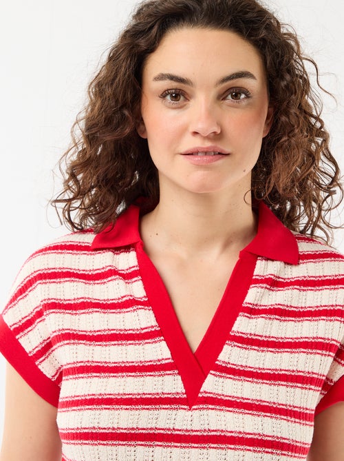 Vestido comprido com gola polo - Kiabi