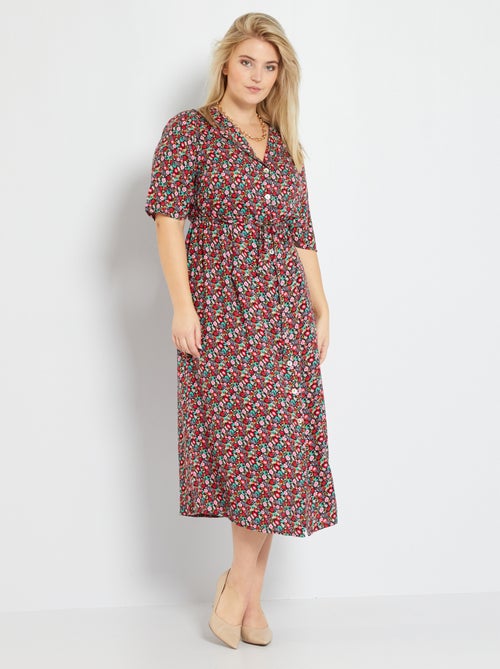 Vestido comprido com motivos - Kiabi