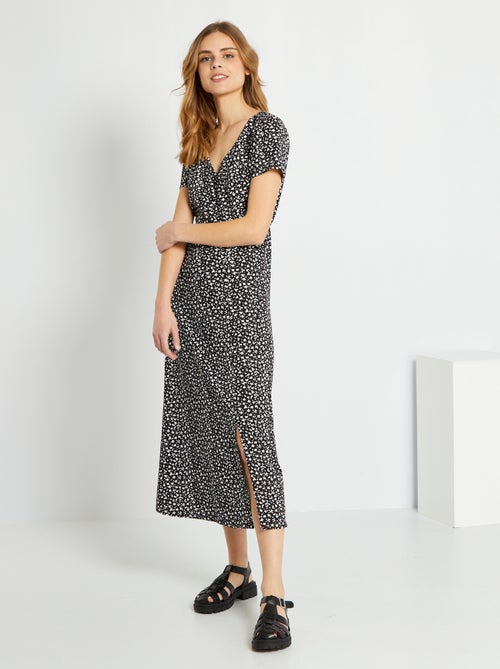 Vestido comprido com motivos - Kiabi