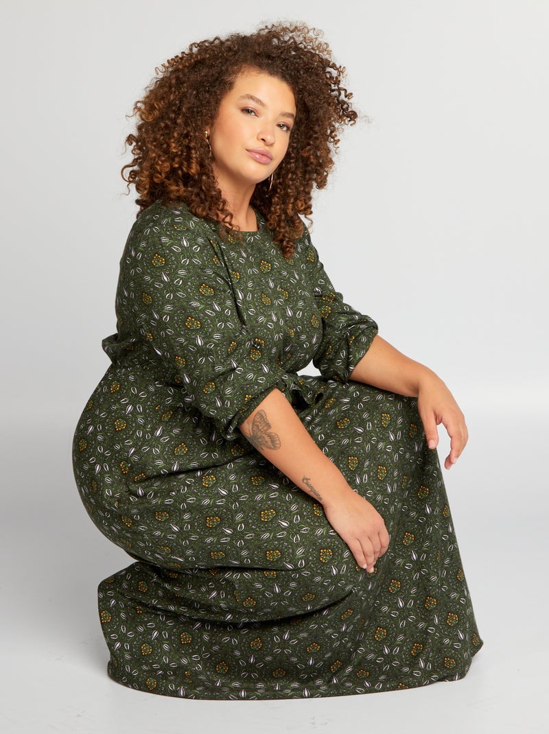 Vestido comprido com motivos VERDE - Kiabi