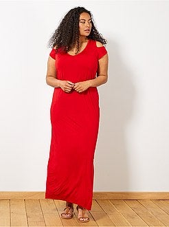 Vestido comprido com ombros à mostra - Kiabi