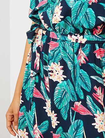 Vestido comprido com racha - Kiabi