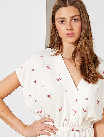 Vestido comprido com racha - Kiabi