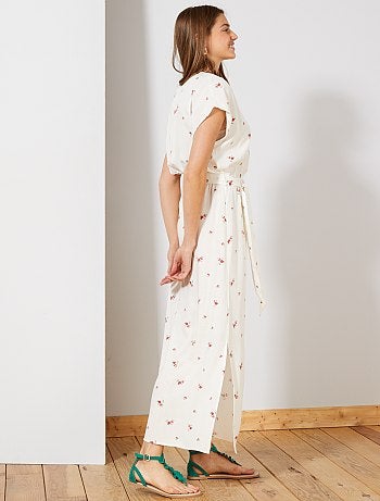 Vestido comprido com racha - Kiabi