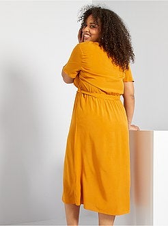 Vestido comprido com rachas - Kiabi