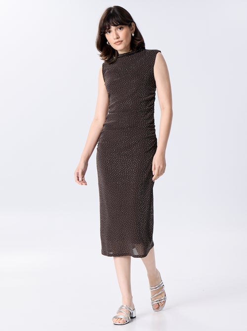 Vestido comprido com strass - Kiabi