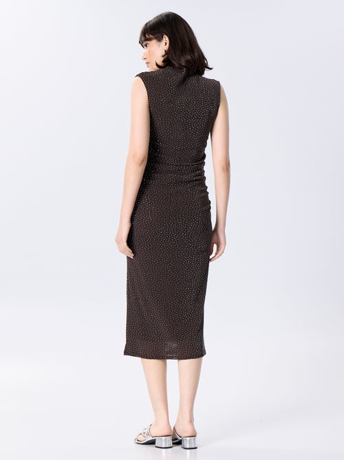 Vestido comprido com strass - Kiabi