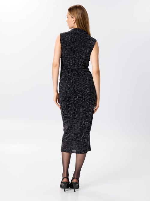 Vestido comprido com strass - Kiabi