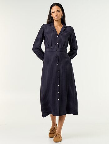 Vestido comprido corte camisa