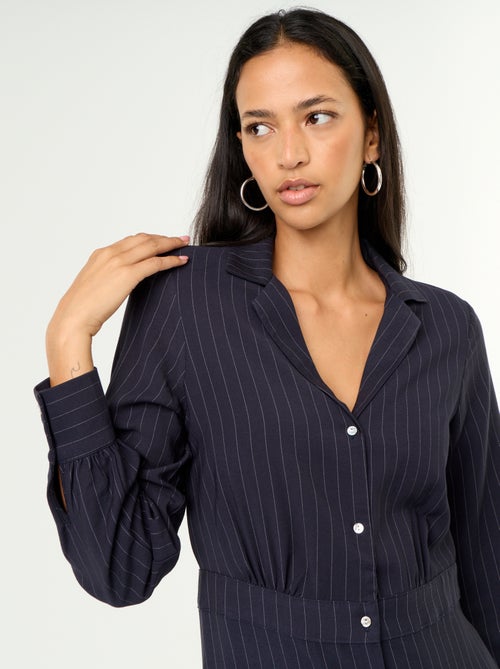 Vestido comprido corte camisa - Kiabi