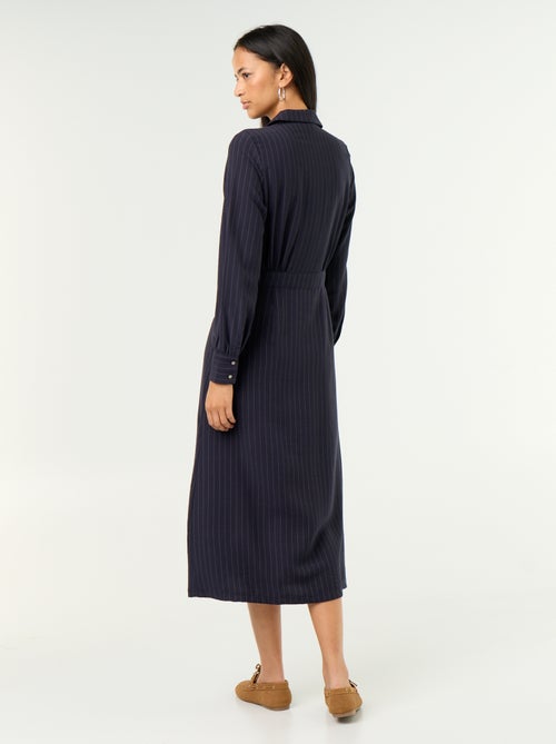 Vestido comprido corte camisa - Kiabi