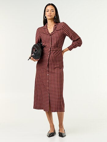 Vestido comprido corte camisa