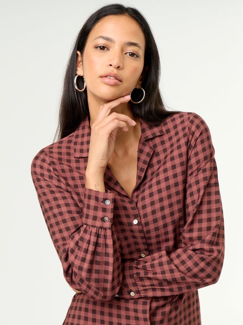 Vestido comprido corte camisa - Kiabi