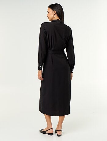 Vestido comprido corte camisa
