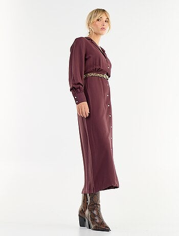 Vestido comprido corte camisa