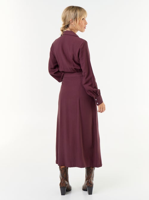 Vestido comprido corte camisa - Kiabi Vestido comprido corte camisa - Kiabi
