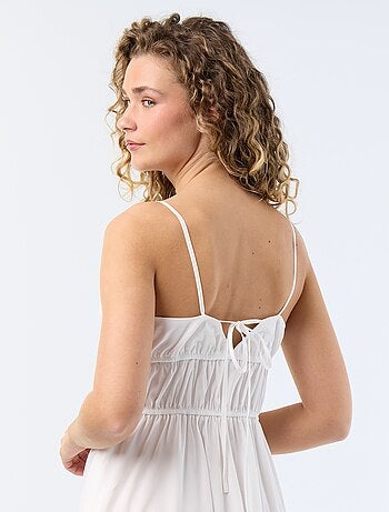 Vestido comprido de camadas liso