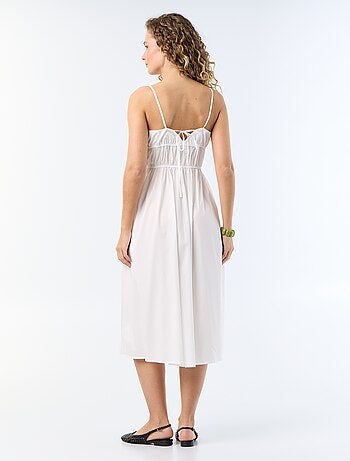 Vestido comprido de camadas liso