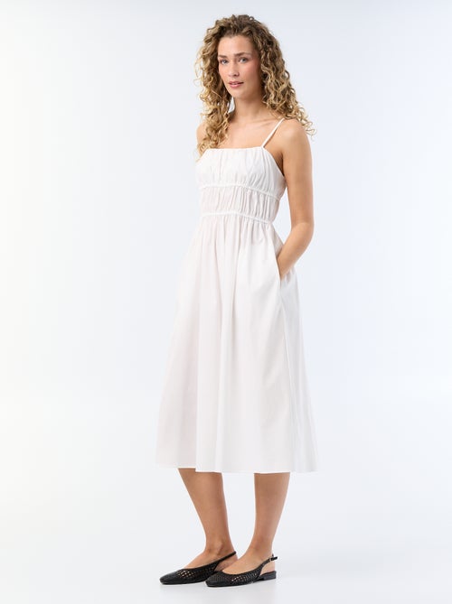 Vestido comprido de camadas liso - Kiabi
