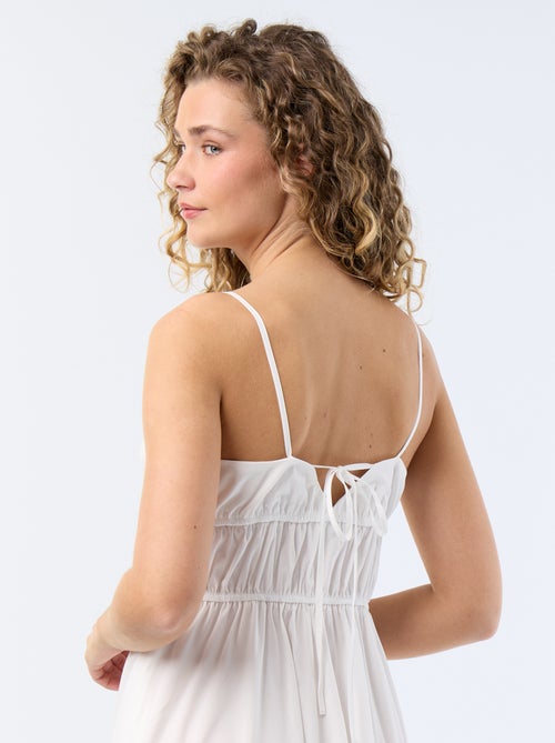 Vestido comprido de camadas liso - Kiabi