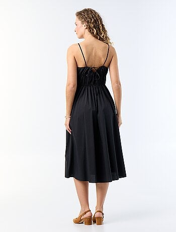 Vestido comprido de camadas liso
