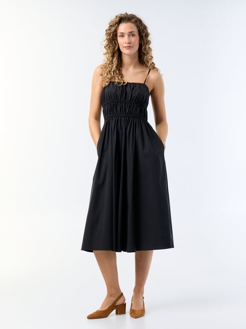 Vestido comprido de camadas liso - Kiabi