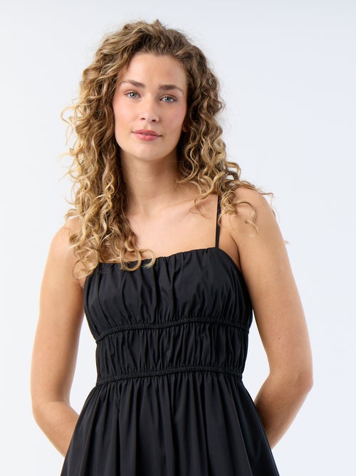 Vestido comprido de camadas liso - Kiabi