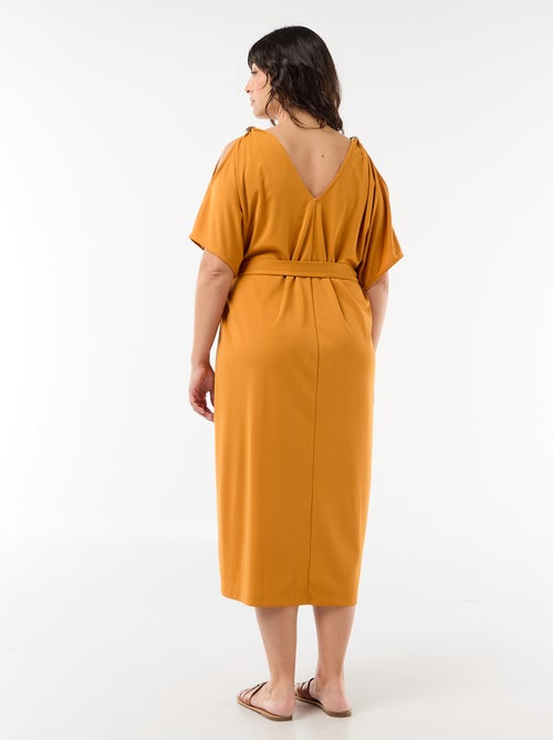Vestido comprido de cerimónia com mangas curtas - Kiabi