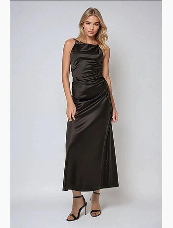 Vestido comprido de cetim
