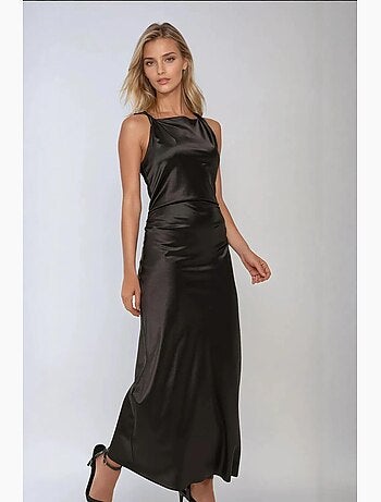 Vestido comprido de cetim