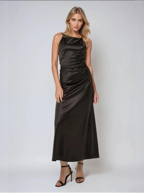 Vestido comprido de cetim - Kiabi Vestido comprido de cetim - Kiabi