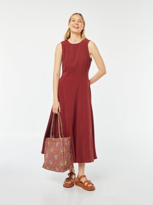 Vestido comprido de forma larga sem manga - Kiabi