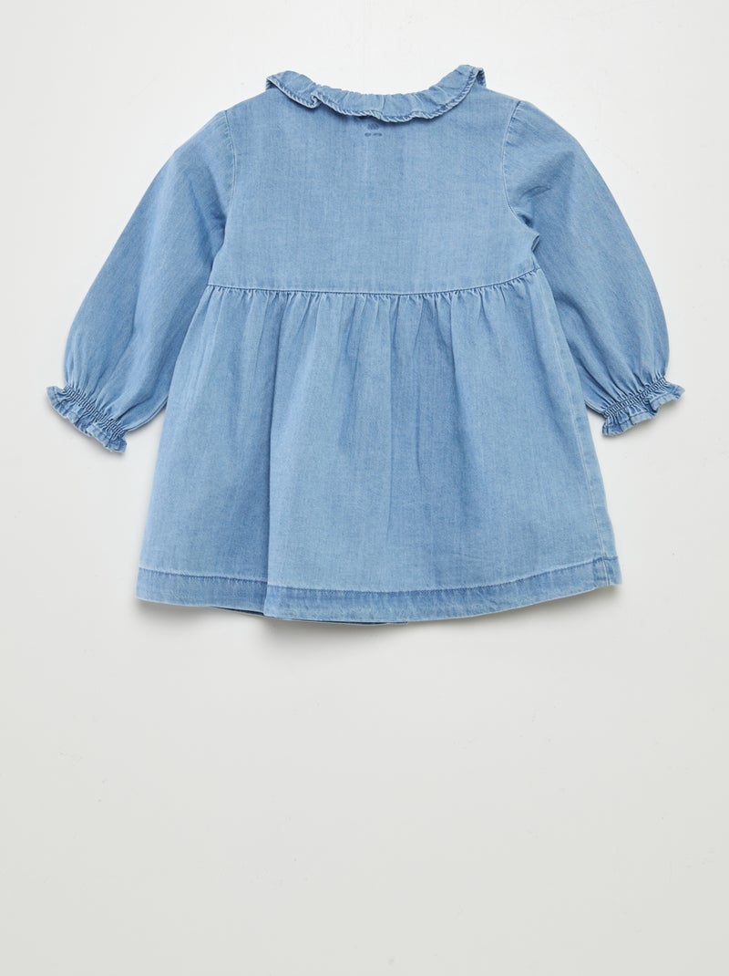 Vestido comprido de ganga AZUL - Kiabi